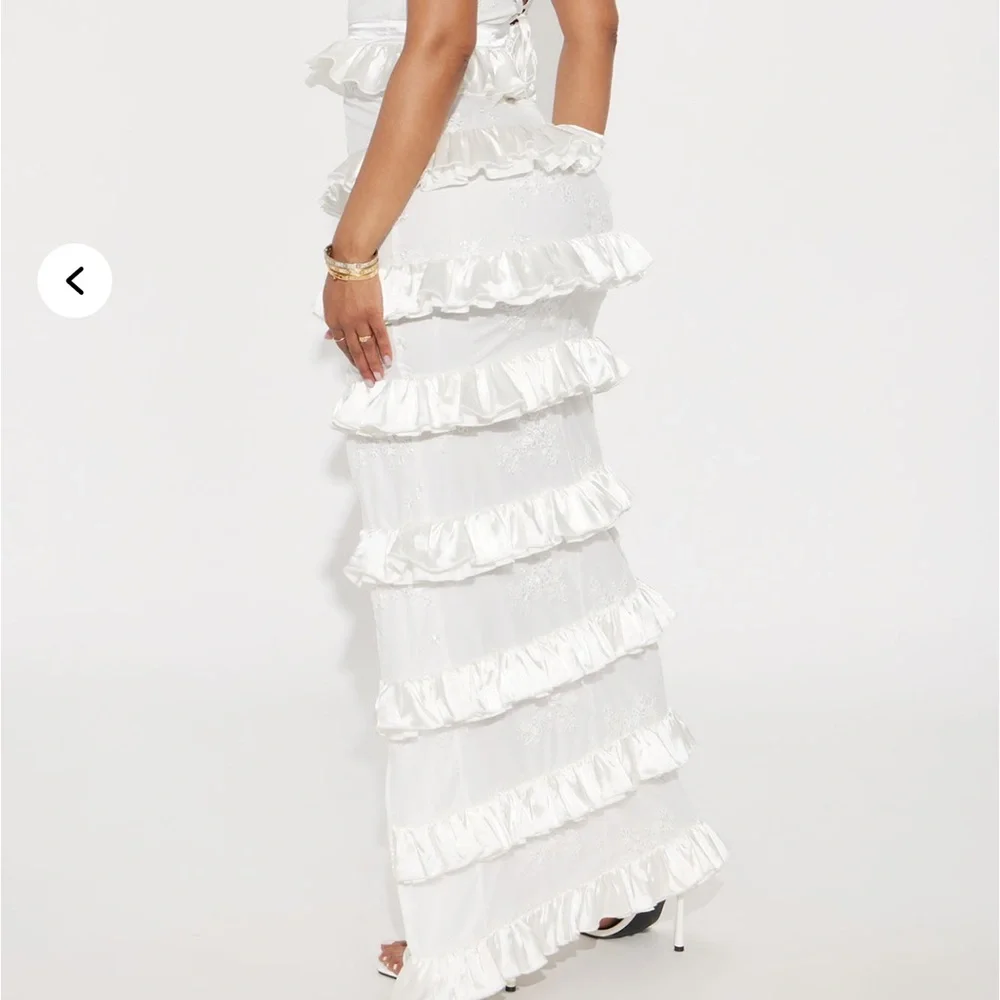 Fashion Nova Satin Tier Lace Maxi Dress - Picture 4 of 11